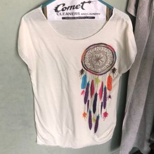 Cute t-shirt was worn once but to short for me